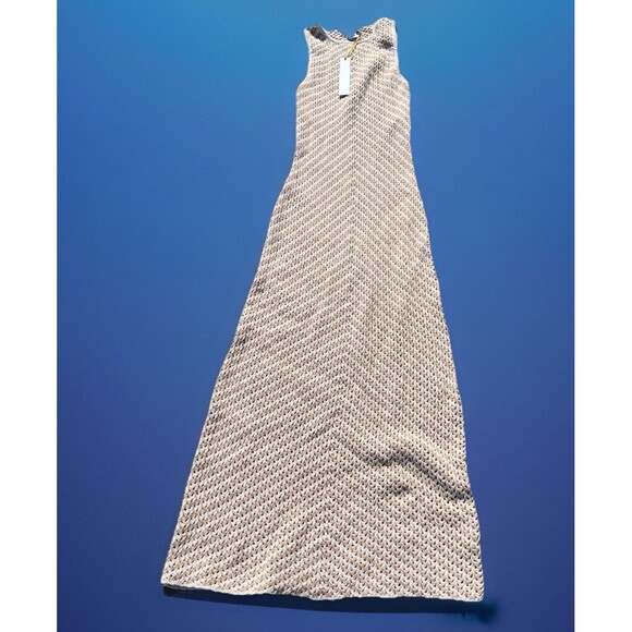 House of Harlow Revolve Tan/White Chevron Sleeveless Maxi Boho Dress NWT XS - Picture 1 of 7